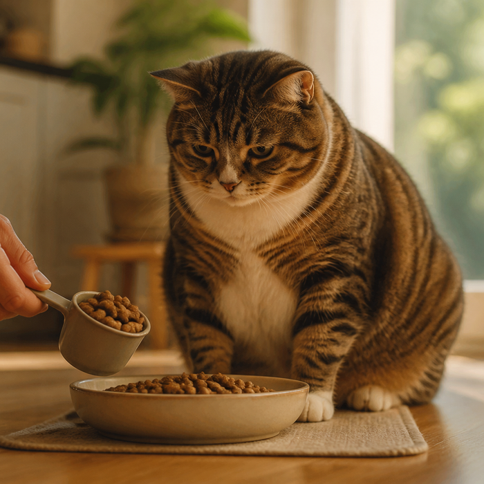 Hjälp din överviktiga katt att gå ner i vikt – Portionskontroll och torrfoder