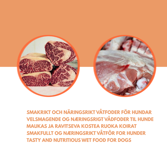 Angusoxe- & lammåltid - Delikat våtfoder för hundar