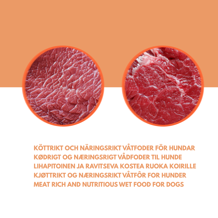 Vilt- & oxköttsmåltid – Delikat våtfoder för hundar